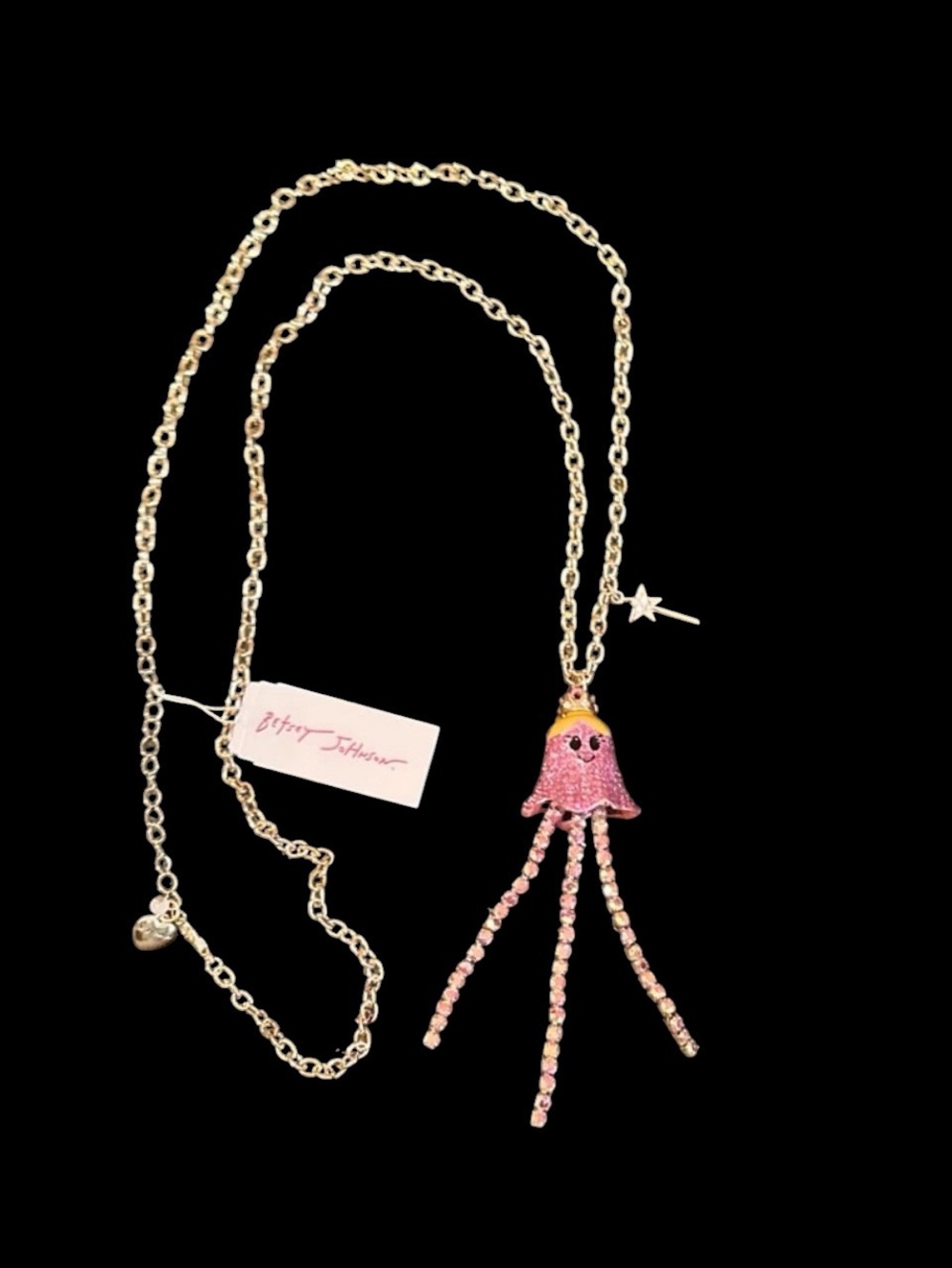 BETSEY JOHNSON Halloween Creepy Ghost Fairy Princess & Star Wand Necklace NWT